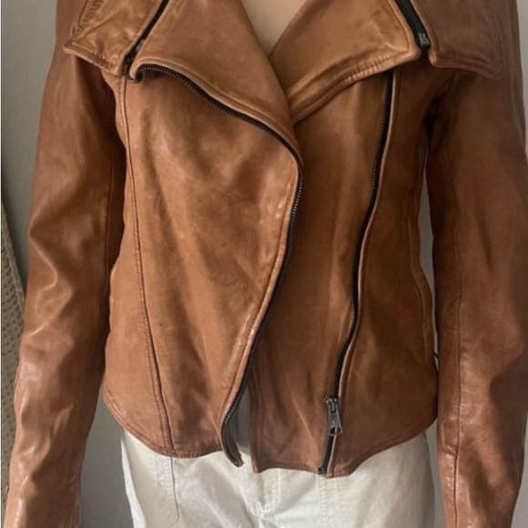 Soia & Kyo tan Leather Jacket NWOT size xs - Picture 1 of 11